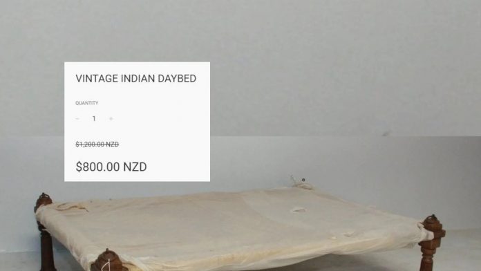 A Charpai that cost around Rs 41k. A New Zealand website sells it