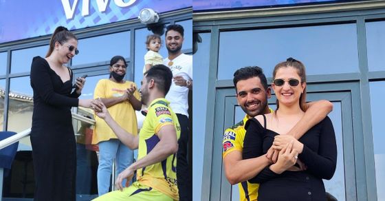 Viral video: Cricketer Deepak Chahar proposes to his girlfriend in Dubai stadium after CSK vs PBKS match!